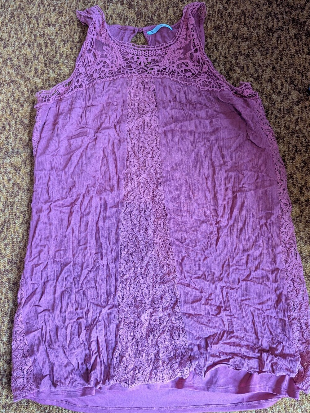 Large Maurice's Swing Dress Dusty Pink Lace Detail Top Midi Length